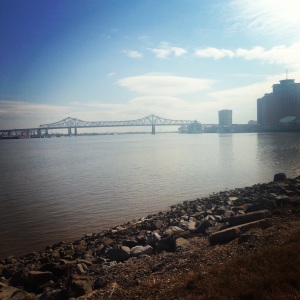 View of the Mississippi River during lunch.